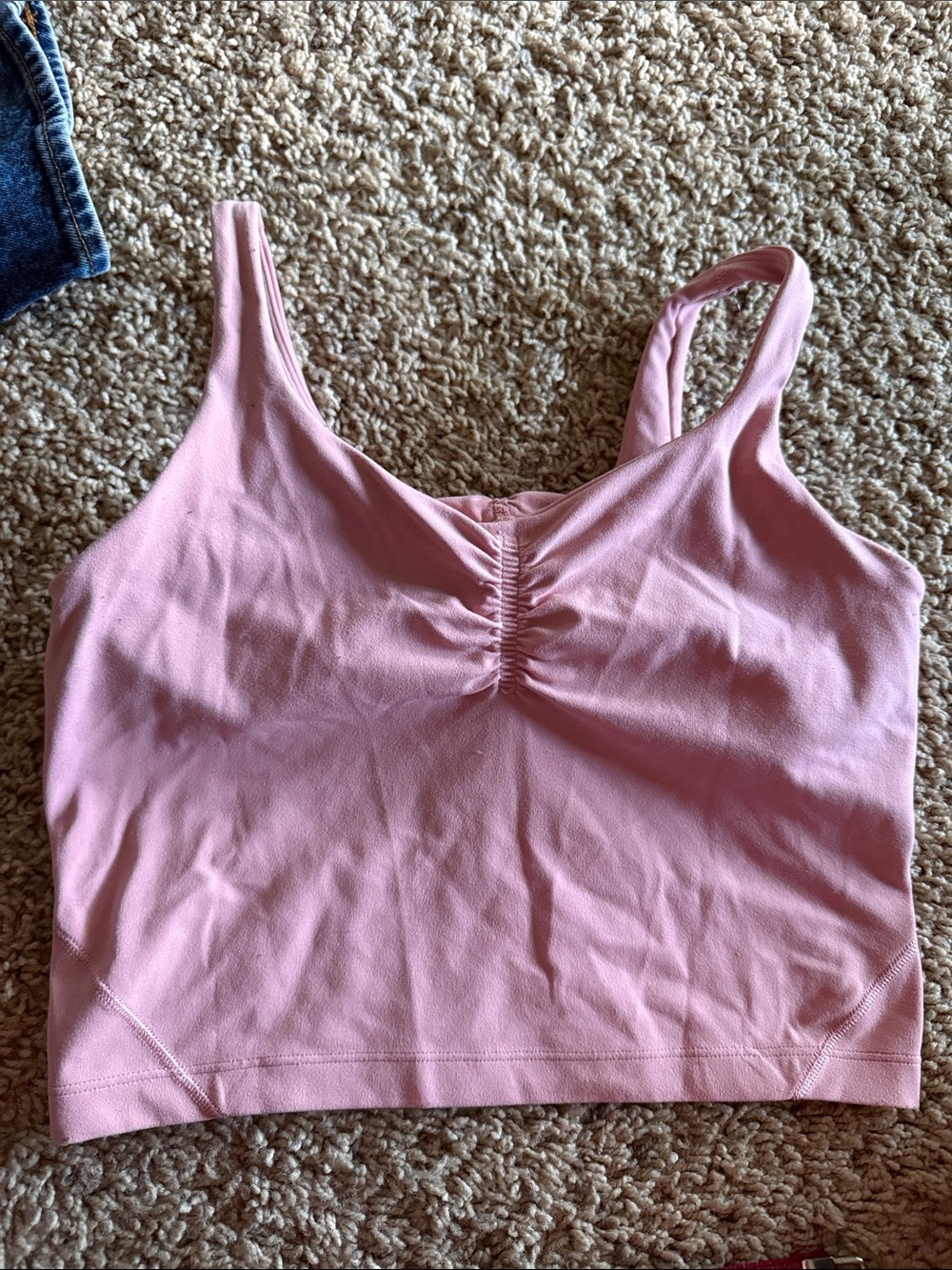 lululemon athletica Pink Ruched Crop Tank